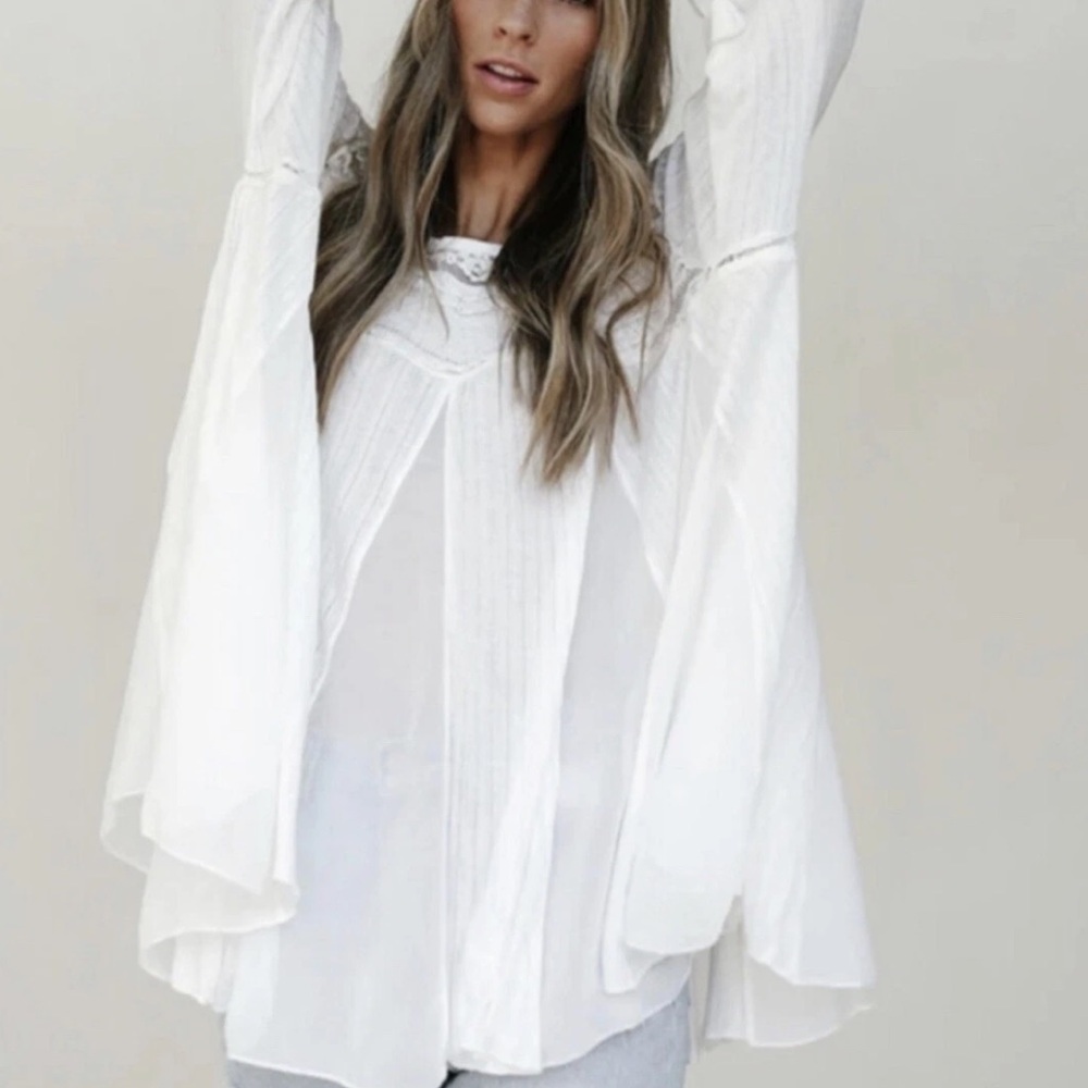 NWT Free People Penny Lane Boho Lace Trapeze Tunic Top Size S - Picture 2 of 14